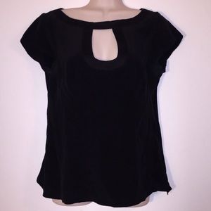 Nanette Lepore black peep silk top